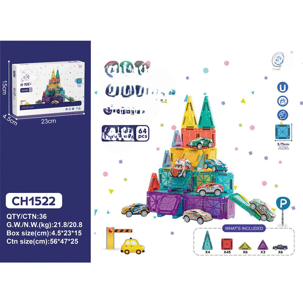 3.75CM Mini Blok 64 Parça
