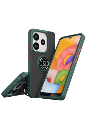 Xiaomi Redmi Note 14 4G Montreal Yüzüklü Silikon Kapak - Yeşil