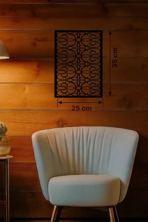 Sarmaşık ve Yaprak Motifli Ahşap Duvar Tablosu - 25x35 cm Lazer Kesim Dekoratif Pano