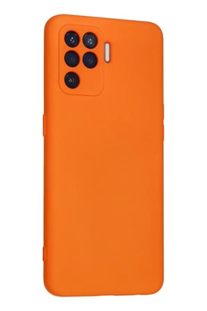 Oppo Reno 5 Lite Kılıf Nano içi Kadife Silikon - Turuncu