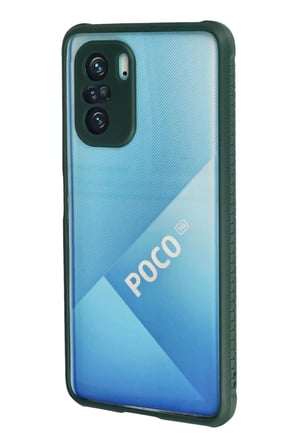 Xiaomi Poco F3 Kılıf Miami Şeffaf Silikon - Koyu Yeşil