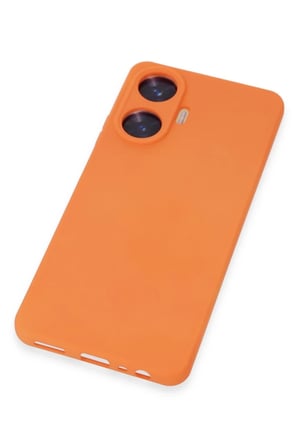 Realme C55 Kılıf Nano içi Kadife Silikon - Turuncu