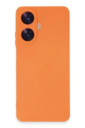 Realme C55 Kılıf Nano içi Kadife Silikon - Turuncu