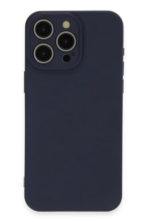 Apple iPhone 15 Pro Max Kılıf Nano içi Kadife Silikon - Lacivert