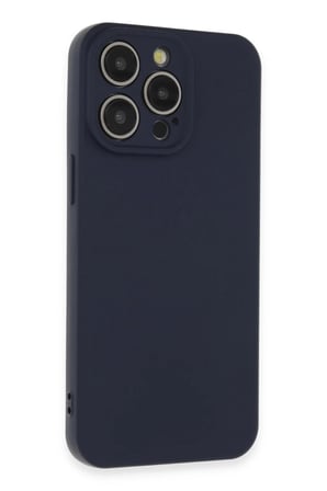 Apple iPhone 15 Pro Max Kılıf Nano içi Kadife Silikon - Lacivert
