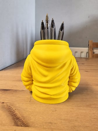 3D Baskı Kapüşonlu Sweatshirt Kalemlik - Masaüstü Organizer-Sarı