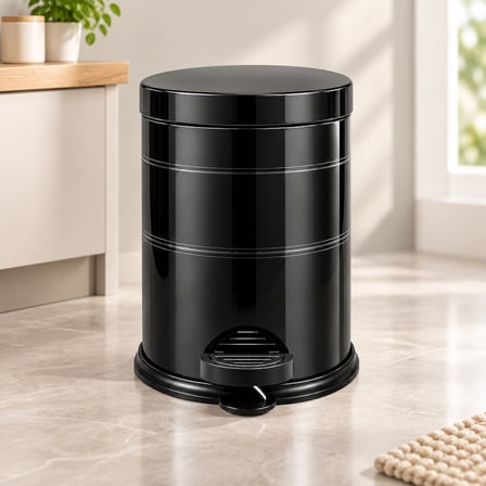 Mikro 5 L Siyah Pedallı Çöp Kovası