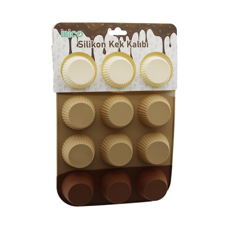 Silikon Muffin Kek Kalıbı Askılı Klasik Çizgili