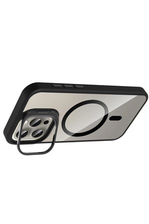 Joko Apple iPhone 15 Pro Max Remim Lensli Magsafe Standlı Kapak - Siyah
