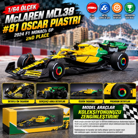 1/64 McLaren MCL38 #81 Oscar Piastri 2024 F1 Monaco GP 2nd Place