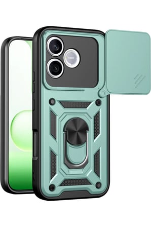 Huawei Honor 600 Lite Pars Lens Yüzüklü Silikon - Yeşil
