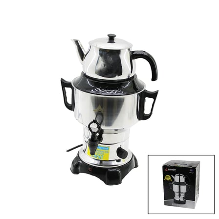 Elektrikli Semaver 4.5L Çay Seti (3.5L+1L) - 1100W Gizli Rezistans