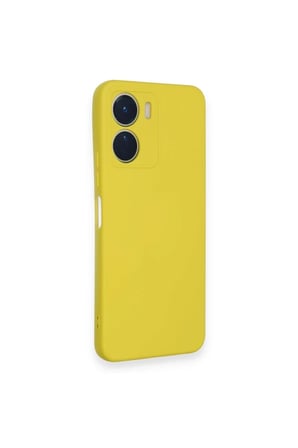Vivo Y16 Kılıf Nano içi Kadife Silikon - Sarı