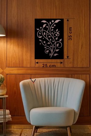 Tavus Kuşu ve Doğa Temalı Ahşap Duvar Tablosu - 25x35 cm Lazer Kesim Pano