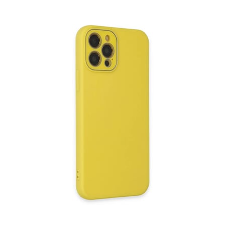 Apple iPhone 12 Pro Kılıf Lansman Glass Kapak - Sarı