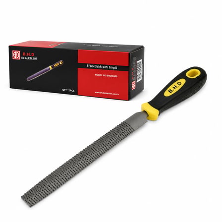 8 inç Balık Sırtı Ağaç ve Metal Törpüsü - Kauçuk Saplı