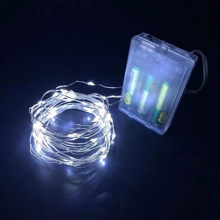 Gd957 Şerit Pilli Aydınlatma 3 Metre 30 Adet Beyaz Peri Led
