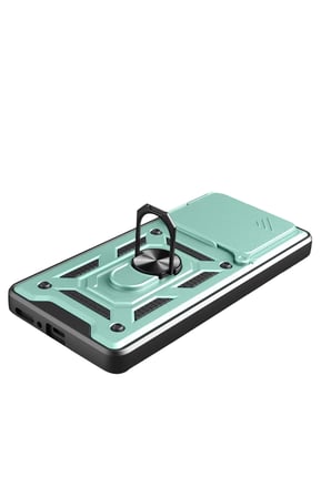 Xiaomi Redmi Note 14 4G Pars Lens Yüzüklü Silikon - Yeşil
