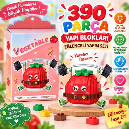 LZ-8860 Halter Kaldıran Domates 390 Parça Block Oyuncak