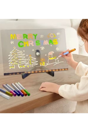 Vothoon 12 Inc LED Işıklı Çizim Tahtası Ayarlanabilir Stant ve Kalemleri ile