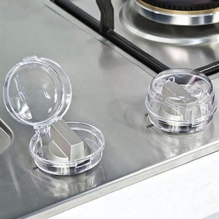 Isıya Dayanıklı Plastik Ocak Düğme Koruyucu Düğme Kilidi Emniyet Düzeneği - Paket İçinde 2 Adet Vardır