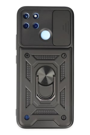Realme C25Y Kılıf Pars Lens Yüzüklü Silikon - Siyah