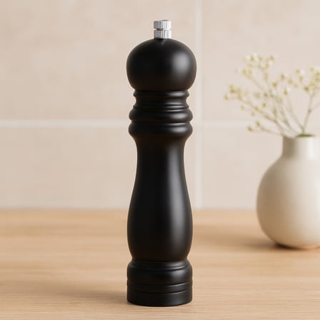 Siyah Ahşap Tuz ve Baharat Öğütücü (Büyük)