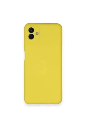 Samsung Galaxy A04 Kılıf Nano içi Kadife Silikon - Sarı