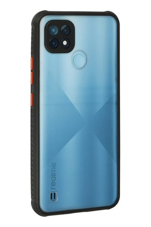 Realme C21 Kılıf Miami Şeffaf Silikon - Siyah