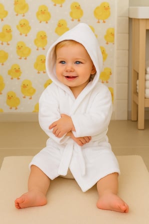 CottonVerse Bebek & Çocuk Kapşonlu Bornoz – %100 Pamuk, Unisex
