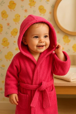 CottonVerse Bebek & Çocuk Kapşonlu Bornoz – %100 Pamuk, Unisex