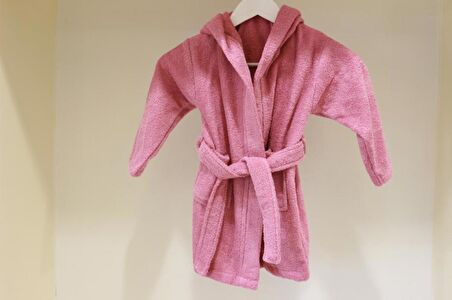 Bebek Bornozu Çocuk Bornozu Bukle Pamuklu Kapşonlu Bornoz