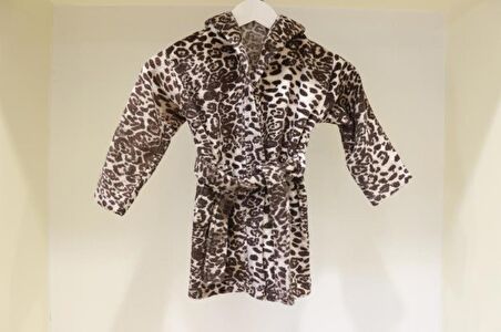 Bebek Bornozu Çocuk Bornozu Baskılı Bukle Kapşonlu Bornoz