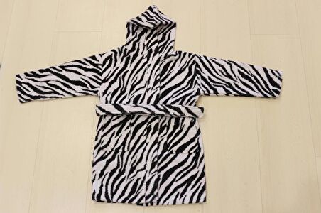 Bebek Bornozu Çocuk Bornozu Baskılı Bukle Kapşonlu Bornoz