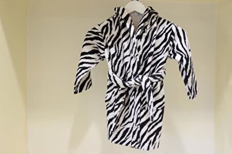 Bebek Bornozu Çocuk Bornozu Baskılı Bukle Kapşonlu Bornoz