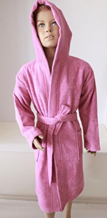 Çocuk Bornozu Genç Bornozu Bukle Pamuklu Kapşonlu Bornoz