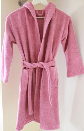 Çocuk Bornozu Genç Bornozu Bukle Pamuklu Kapşonlu Bornoz