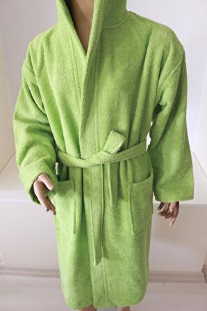 Çocuk Bornozu Genç Bornozu Bukle Pamuklu Kapşonlu Bornoz