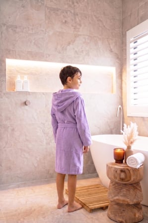 CottonVerse Bebek & Çocuk Kapşonlu Bornoz – %100 Pamuk, Unisex
