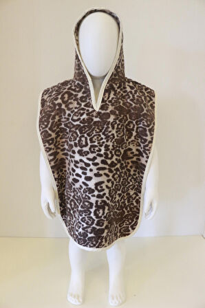 Bebek Pançosu Çocuk Pançosu Baskılı Kapşonlu Bukle Havlu Panço