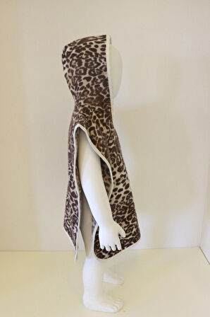 Bebek Pançosu Çocuk Pançosu Baskılı Kapşonlu Bukle Havlu Panço