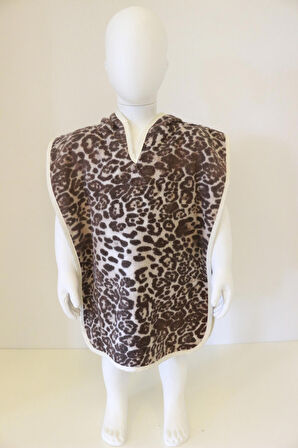 Bebek Pançosu Çocuk Pançosu Baskılı Kapşonlu Bukle Havlu Panço