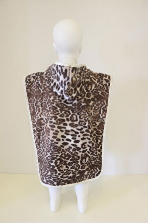 Bebek Pançosu Çocuk Pançosu Baskılı Kapşonlu Bukle Havlu Panço