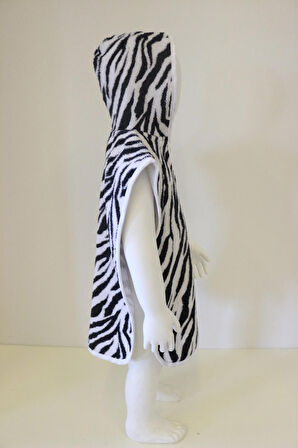 Bebek Pançosu Çocuk Pançosu Baskılı Kapşonlu Bukle Havlu Panço