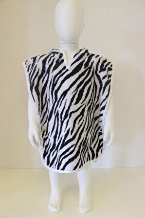 Bebek Pançosu Çocuk Pançosu Baskılı Kapşonlu Bukle Havlu Panço