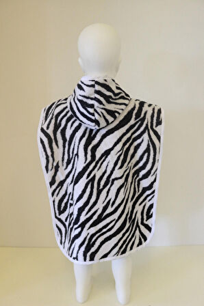 Bebek Pançosu Çocuk Pançosu Baskılı Kapşonlu Bukle Havlu Panço