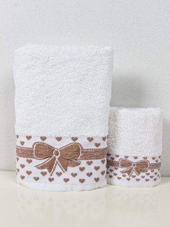 Love El & Yüz Havlusu – 2’li, %100 Pamuk 30x50 Cm ve 50x90 Cm