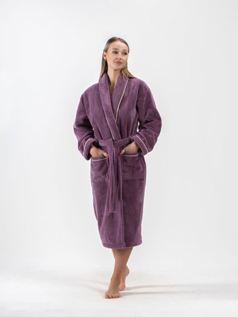 DreamSoft Şalyaka Bornoz – %100 Pamuk, Kadife, Unisex