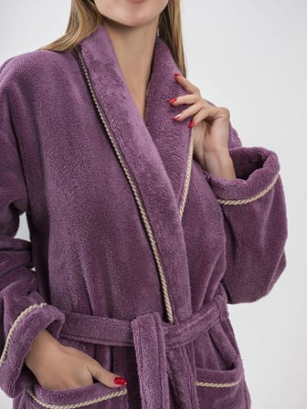 DreamSoft Şalyaka Bornoz – %100 Pamuk, Kadife, Unisex