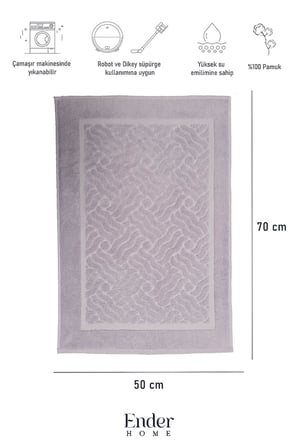 50x70 Cm Jakarlı Dalga Desen Pamuklu Banyo Paspası